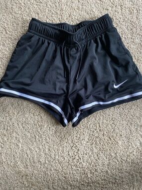 Nike Black Mesh Athletic Shorts with White Trim